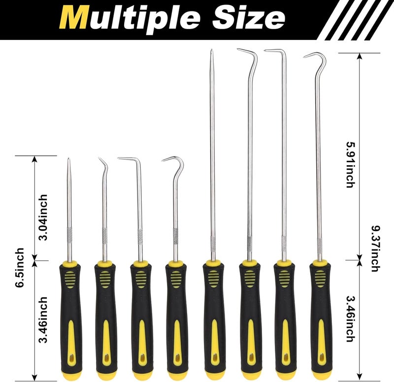 Aleric 8 Pieces Pick and Hook Tools Set, Precision Automotive Pick Tool for Car Auto Oil Seal, Pick Set Mechanic, Picks Tool Set to Remove Hoses and Gaskets, Pick Hooks Puller Remover Kit - Image 3
